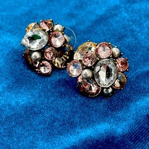 Cristal earrings, pink/rose gold tones